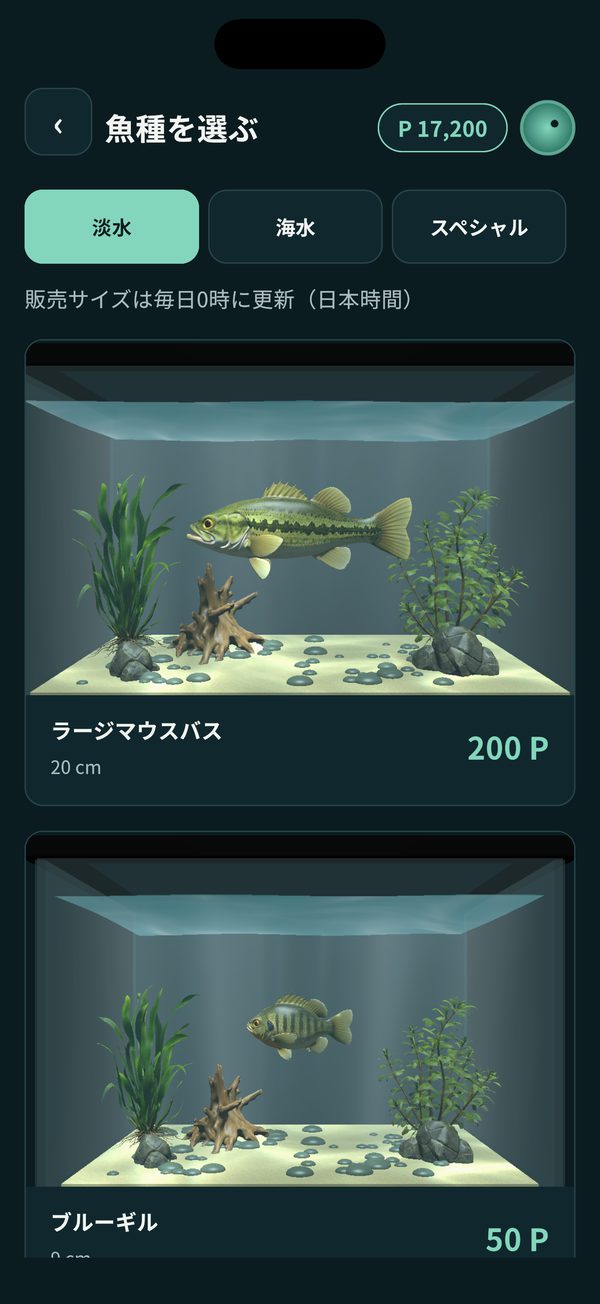 魚のショップ。ラージマウスバス 200P